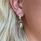 Silver - Labradorite Earrings in Rose Gold