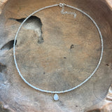 Silver- Moonstone Beaded Sterling Silver Necklace