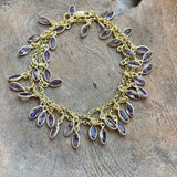 Silver- Amethyst Marquis Sterling Silver Necklace