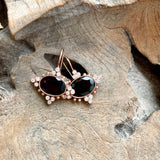 Gold - 14k Solid Rose Gold Garnet Earrings