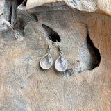 Silver - Rose Quartz Earrings