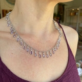 Silver- Amethyst Marquis Sterling Silver Necklace