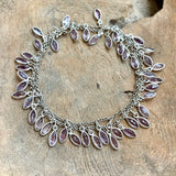 Silver- Amethyst Marquis Sterling Silver Necklace