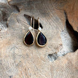 Gold - 14k Solid Gold Garnet Earrings