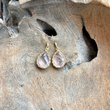 Silver - Rose Quartz Earrings