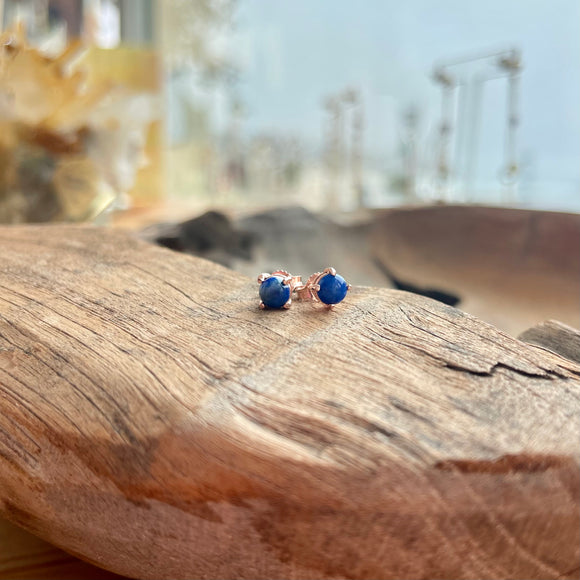 Silver - Lapis Lazuli Stud Earrings