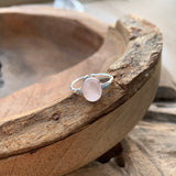 Silver - Rose Quartz Dainty Ring