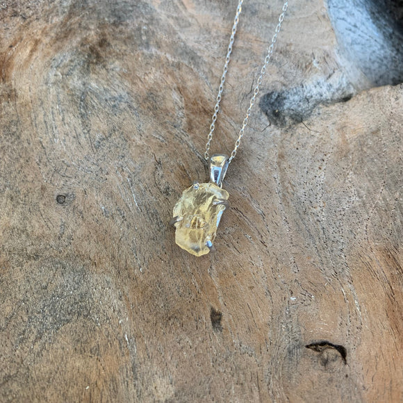 Silver - Raw Citrine Necklace