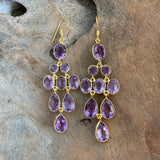 Silver - Chandelier Amethyst Earrings