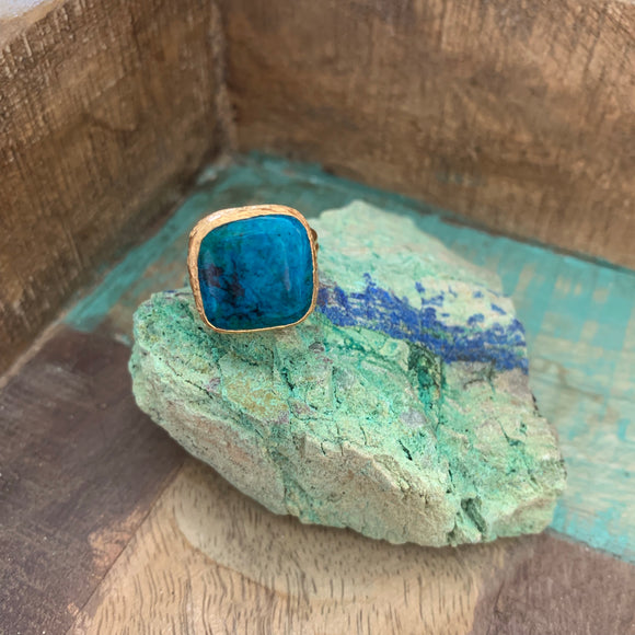 Azurite Ring in Gold