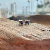 Silver - Tourmalinated Quartz Stud Earrings