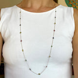 Silver- Ruby, Emerald and Sapphire Sterling Silver Necklace