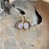 Silver -Amethyst and Rose Quartz Earrings