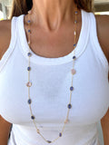 Silver- Tanzanite and Rose Quartz Sterling Silver Necklace