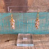 Silver - Rose Quartz Grape Earrings