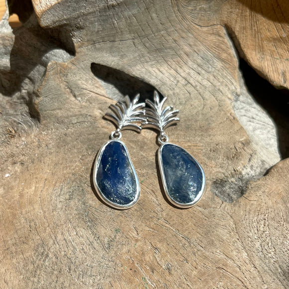 Silver - Sapphire Earrings