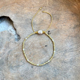 Silver - Rutilated Quartz Adjustable Beaded Bracelet