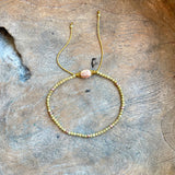 Silver - Rutilated Quartz Adjustable Beaded Bracelet