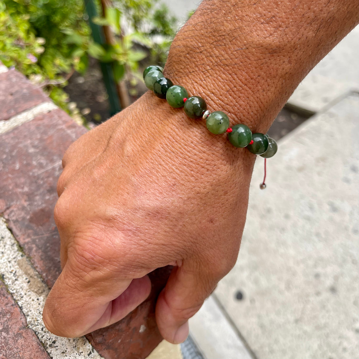 Jade Adjustable Beaded Bracelet Rana Nader Yoga