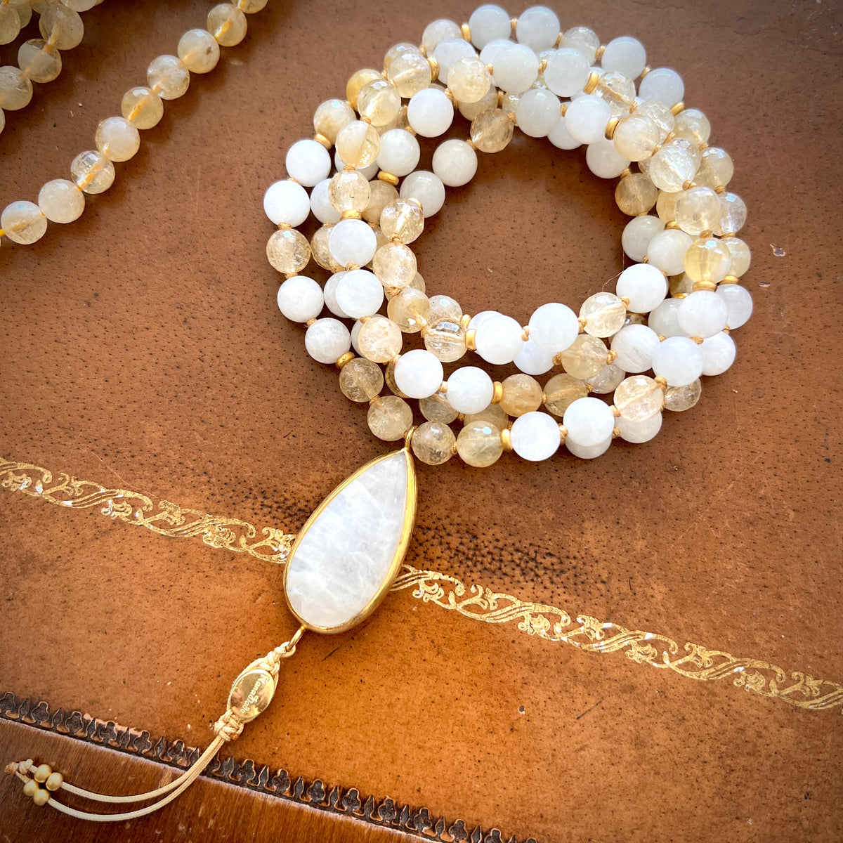 Moonstone Mala with Adi Shakti Guru Bead – Rana Nader Yoga