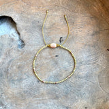 Silver - Rutilated Quartz Adjustable Beaded Bracelet