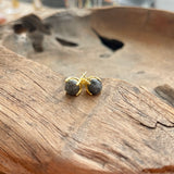 Silver - Tourmalinated Quartz Stud Earrings