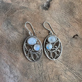 Silver - Moonstone Earrings
