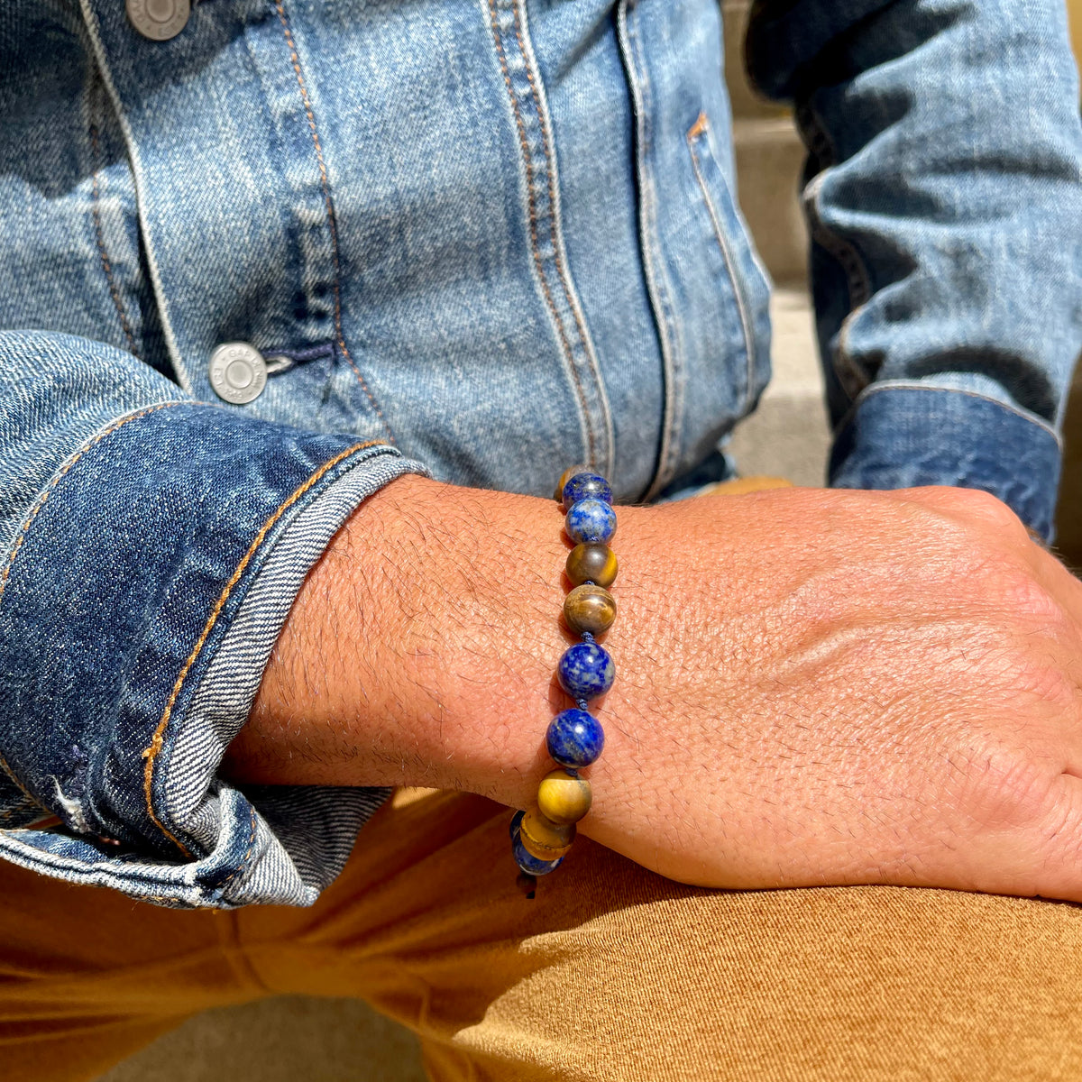 Bracelet Oeil de Tigre Bleu - Yogazen