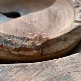 Silver - Citrine Dainty Ring