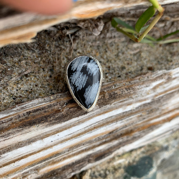 Snowflake Obsidian Ring in Silver