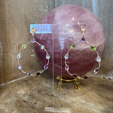 Silver - Citrine , Green Amethyst, Peridot, Garnet, Aquamarine and Amethyst Earrings