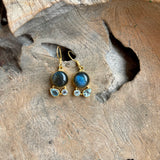 Silver - Labradorite and Aquamarine Earring
