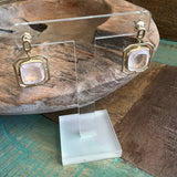 Gold - 14k Solid Gold Rose Quartz Earrings