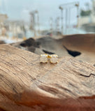 Silver - Moonstone Stud Earrings