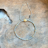 Silver - Labradorite Adjustable Beaded Bracelet