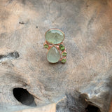 Silver - Green Amethyst, Peridot and Prehnite Ring
