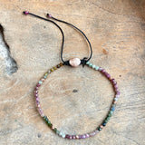 Silver - Watermelon Tourmaline Silver Bracelet