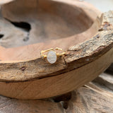 Silver - Moonstone Dainty Ring