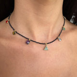 Multiple Crystals Beaded Necklace