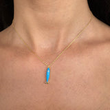 Gold- Enamel Fish Eye of Protection Sterling Silver Necklace