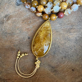 Yellow Jasper and Citrine Mala with Golden Healer Guru Bead