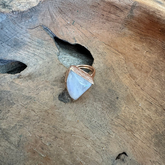 Moonstone Ring in Rose Gold