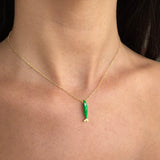 Gold- Enamel Fish Eye of Protection Sterling Silver Necklace
