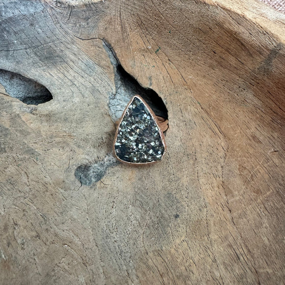 Pyrite Ring in Rose Gold