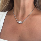 Silver - Marque Clear Quartz Adjustable Necklace