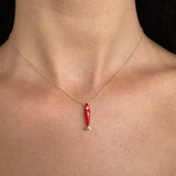 Gold- Enamel Fish Eye of Protection Sterling Silver Necklace