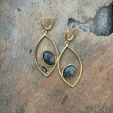 Labradorite Earrings in Gold