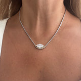 Silver - Marque Clear Quartz Adjustable Necklace