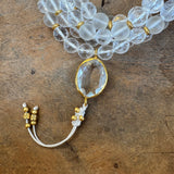 Clear Quartz and Selenite Mala with Clear Quartz Guru Bead