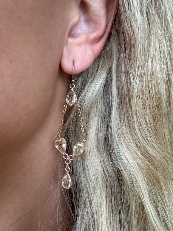Silver - Citrine Earrings